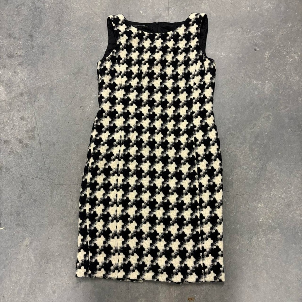 Lafayette 148 New York Wool Tweed Blend Houndstooth Sheath Dress